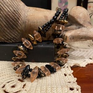 Western Germany Black and Gold Tone Women's Necklace